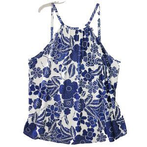 LoveU Dear Women’s Size 3XL Tank Top Blue And White Floral Print